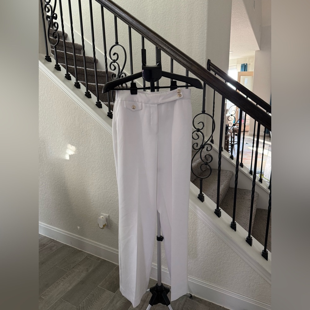NWOT - Cato White Straight Leg Women's Pants.  - 95% Polyester/ 5% Spandex .